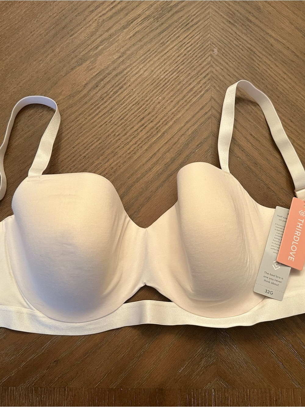 NWT ThirdLove 24/7 Cotton T-Shirt Bra Off White Cream 32G Underwire New